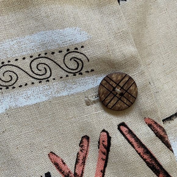 Dress Barn Abstract Design Linen Womans Blazer Size Large - Picture 15 of 17